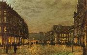 Atkinson Grimshaw Boar Lane,Leeds by Lamplight oil